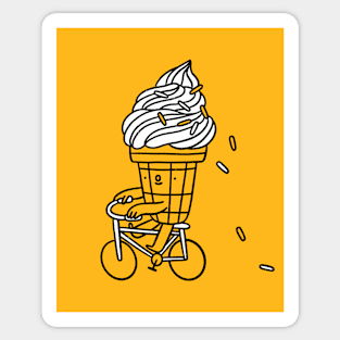 Ice cream riding a bicycle Sticker